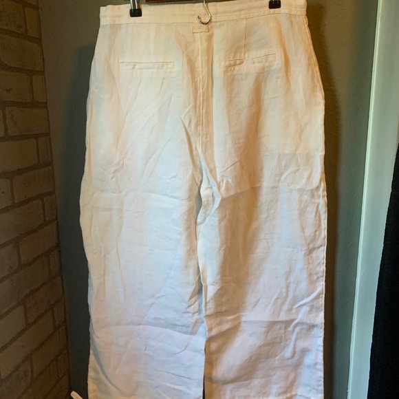 NWT Juicy Couture Linen high waisted white pants size M - Picture 9 of 10